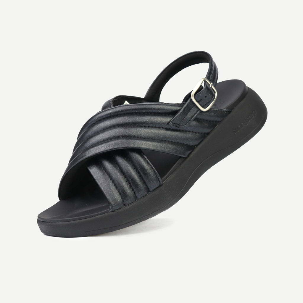 Balance Puff Sandal - Full Black Pearl