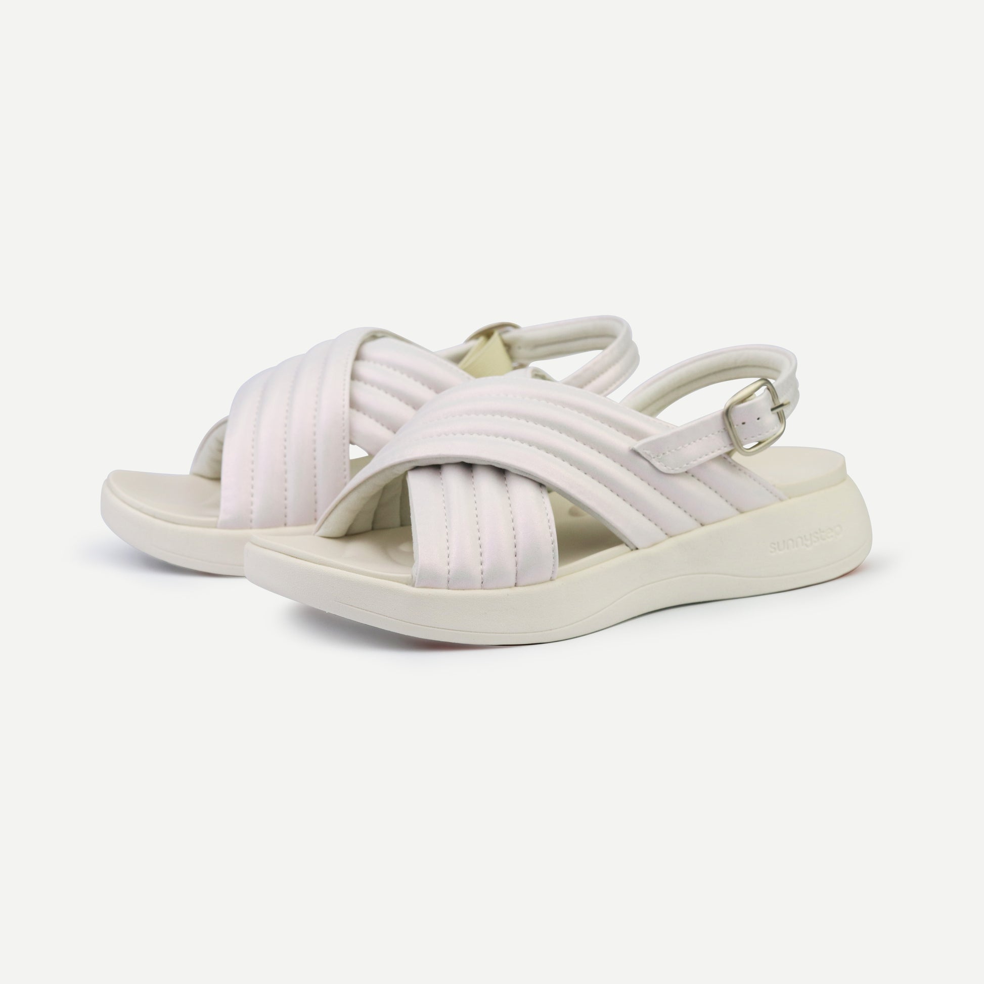 Balance Puff Sandal - White Pearl